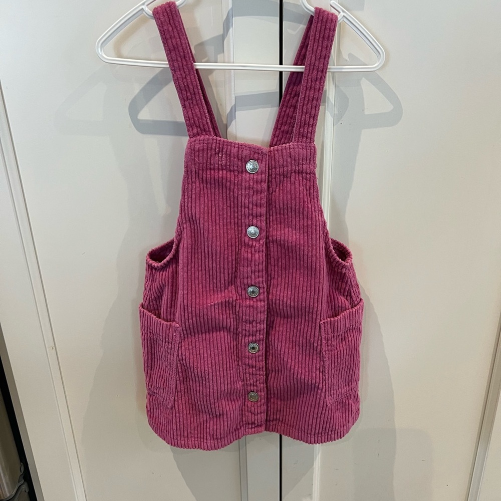 Zara Pink Corduroy High overall dress 2-3t